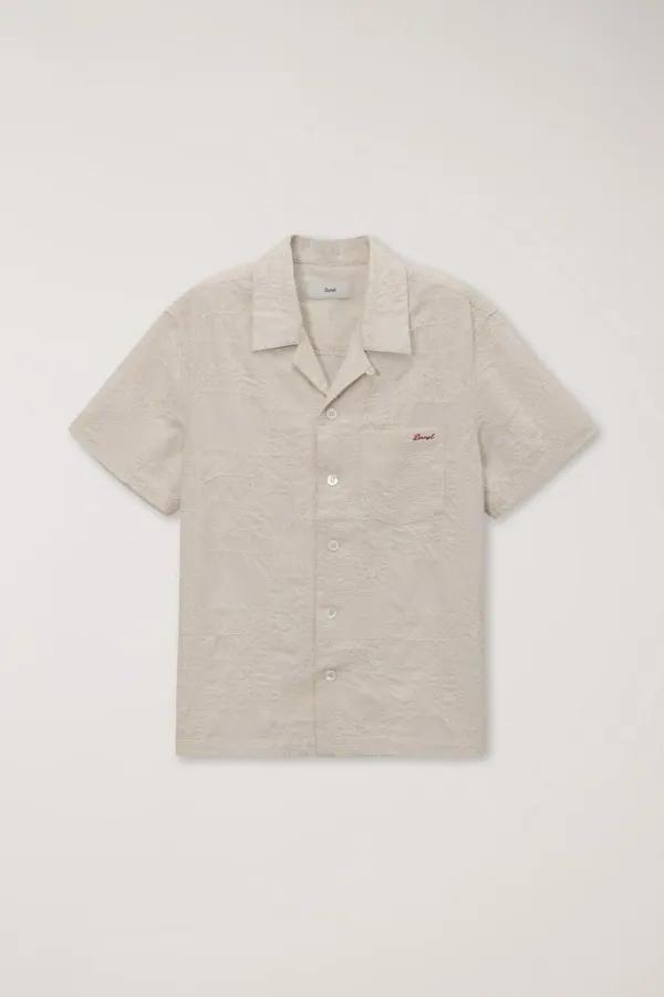 UNISEX ORGANIC CRAFTED OPEN COLLAR SHIRT CREAM