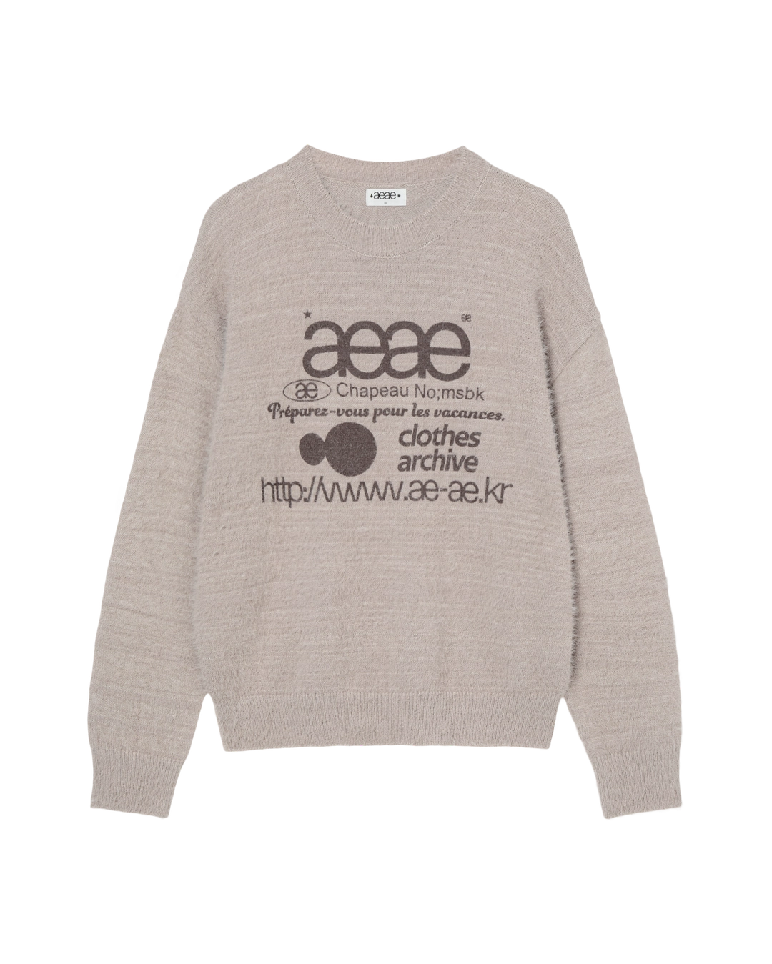 에이이에이이 WEB LOGO KNIT PULLOVER [TAUPE] 상품 이미지 1