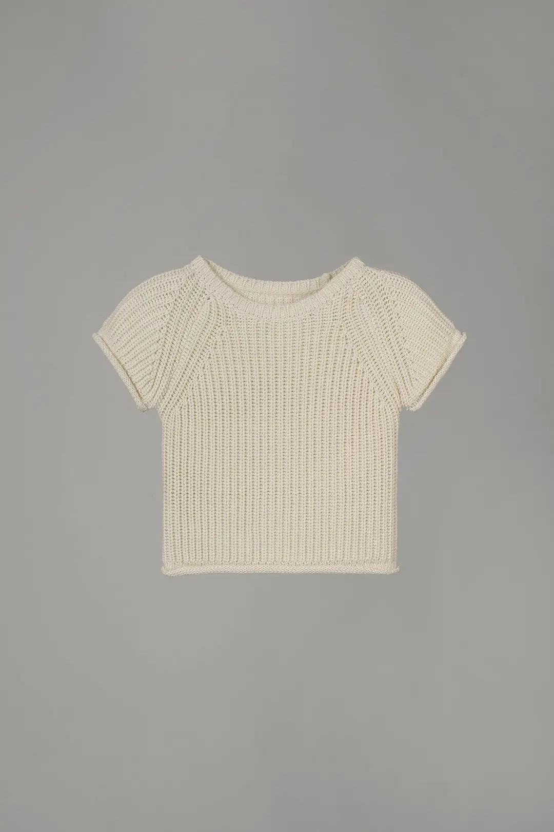 오버듀플레어 ROLLING CAP SLEEVE KNIT_CREAM 상품 이미지 1