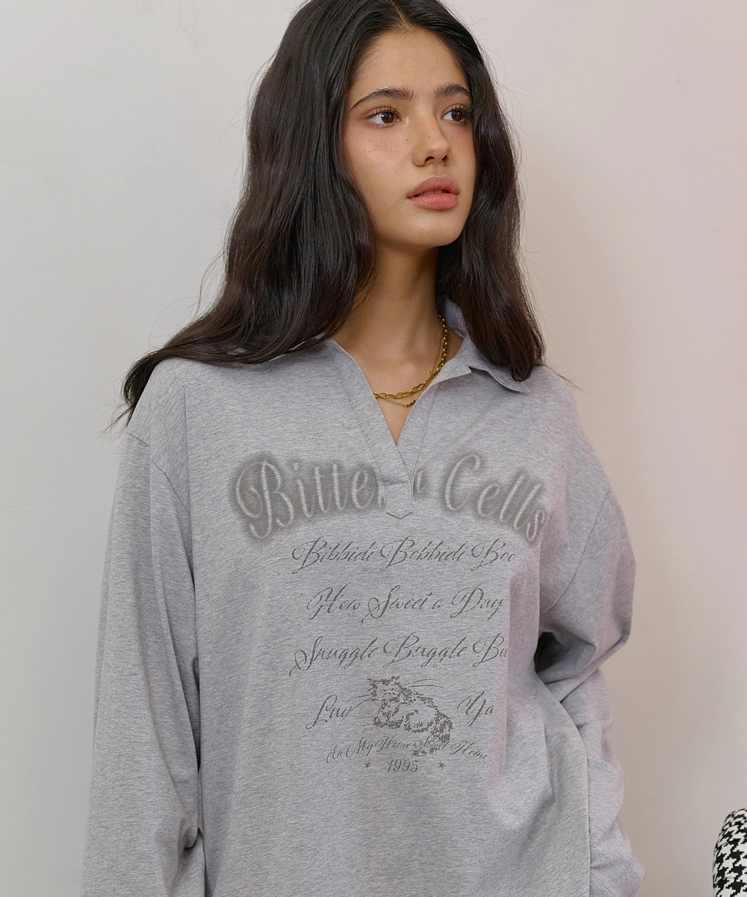비터셀즈 Cozy Collar Long Sleeve-Grey 상품 이미지 2
