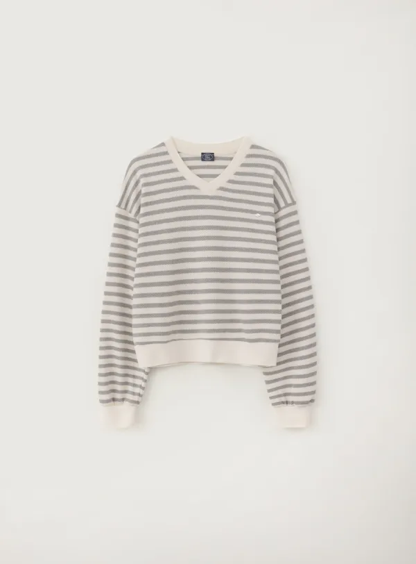 윌로우 브이넥 스웻셔츠_Melange Gray