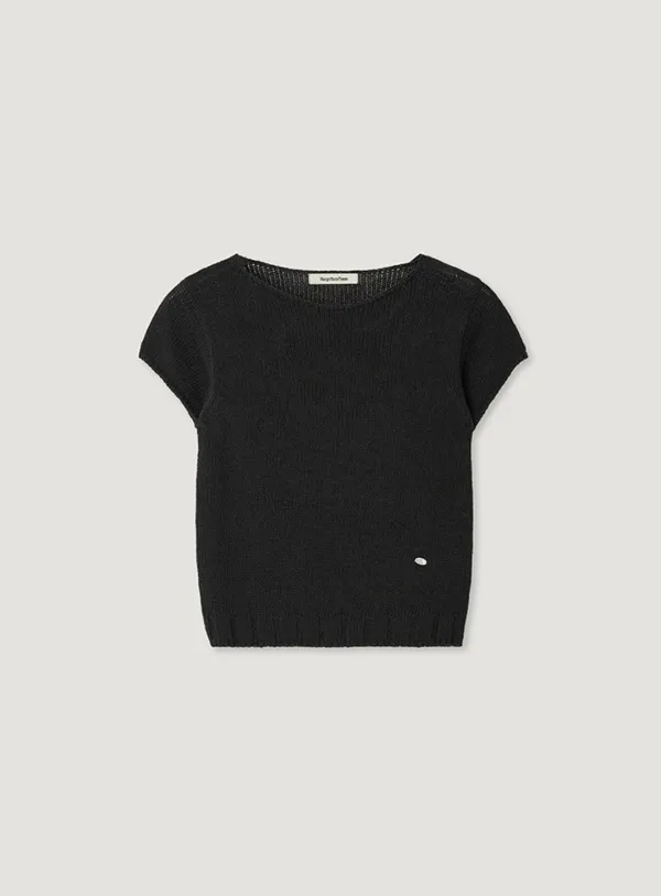 HARI CAP SLEEVE KNIT_CHARCOAL