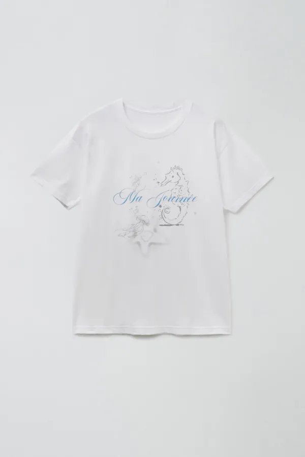 SEA HORSE GRAPHIC T-SHIRT_WHITE