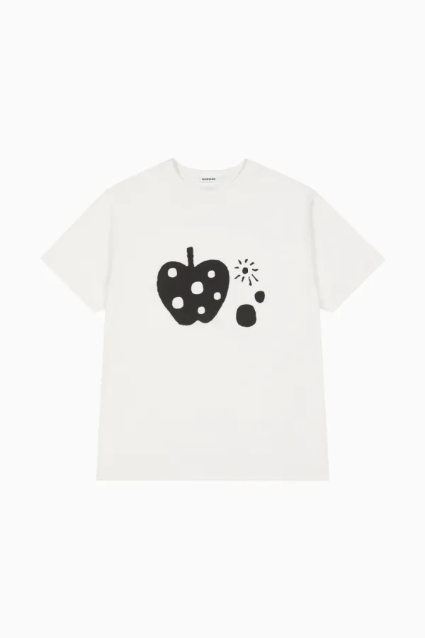 APPLE DOT OVERFIT T-SHIRT, IVORY
