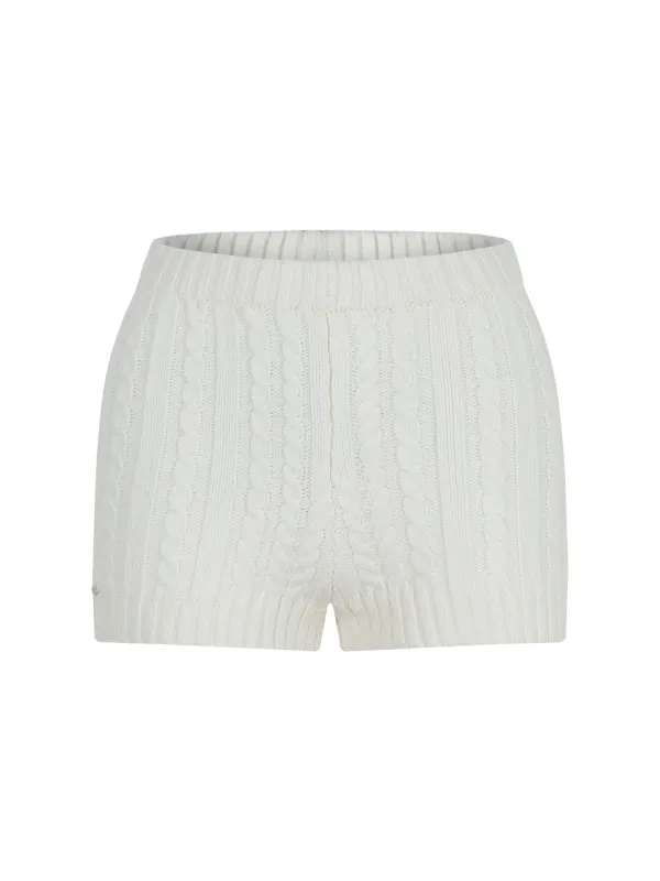 Cable Micro Knit Shorts