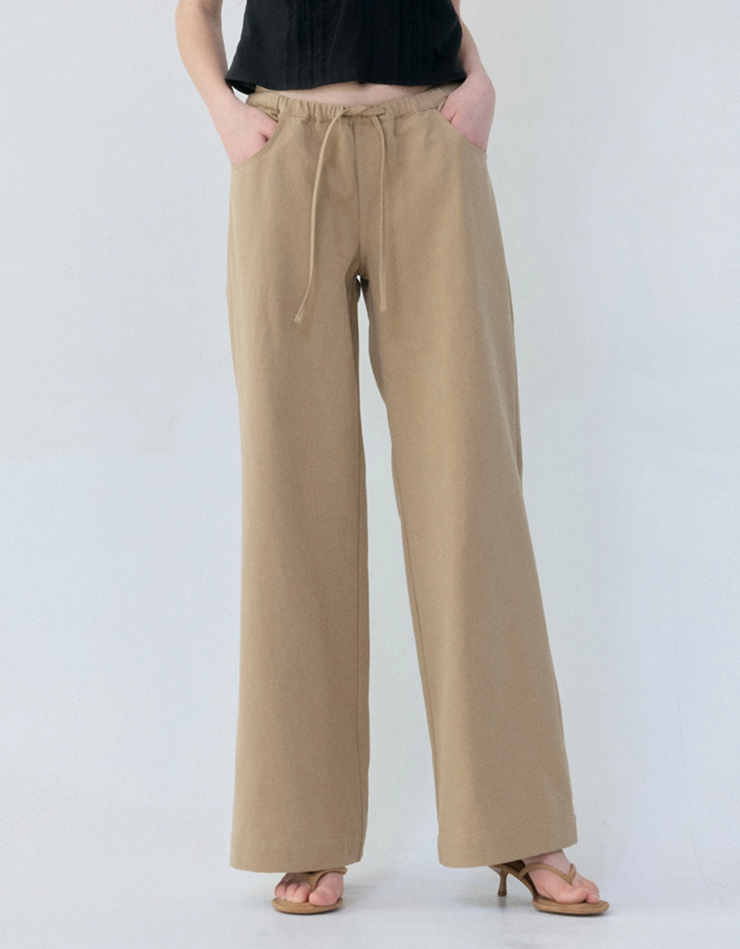 러브어스유 Low Cotton Pants (Beige) 상품 이미지 2