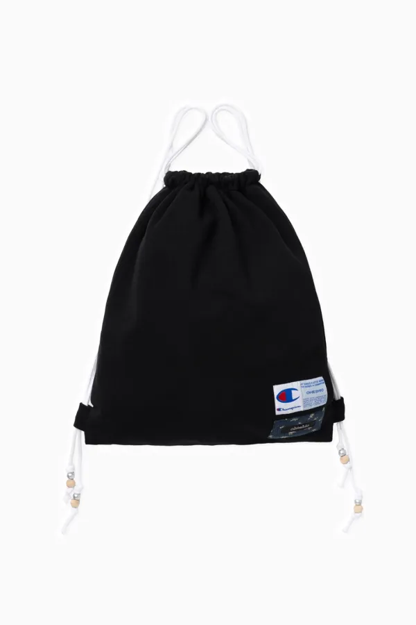 LOGO LABEL SWEAT GYM SACK, BLACK