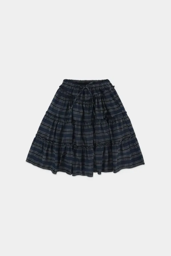 Witty frill skirt_check blue
