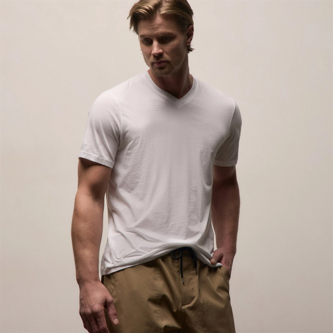 제임스펄스 3 Pack Luxe Lotus Jersey V Neck Tee - White 상품 이미지 3