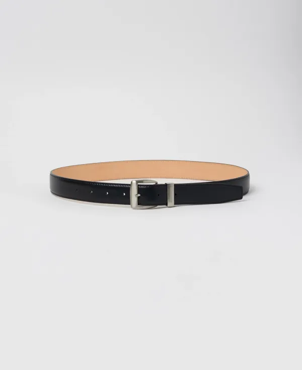 Classic Wide Leather Belt_BLACK