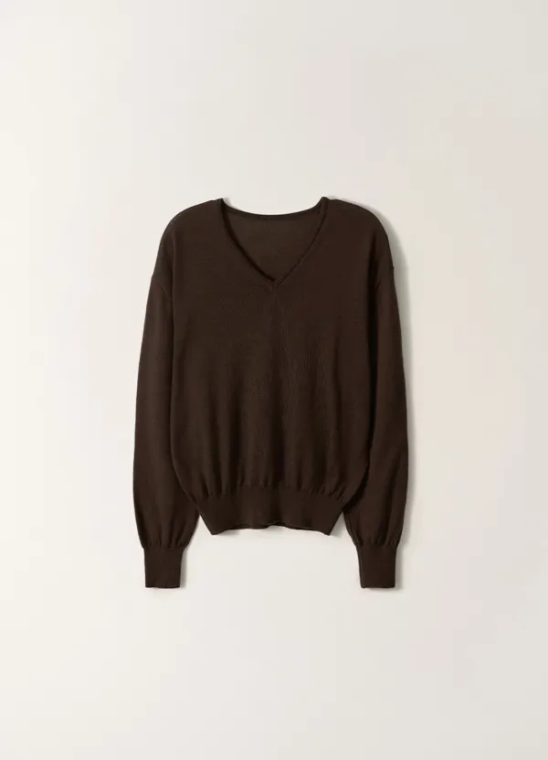 3RD / Charlotte v-neck pullover (Brown)