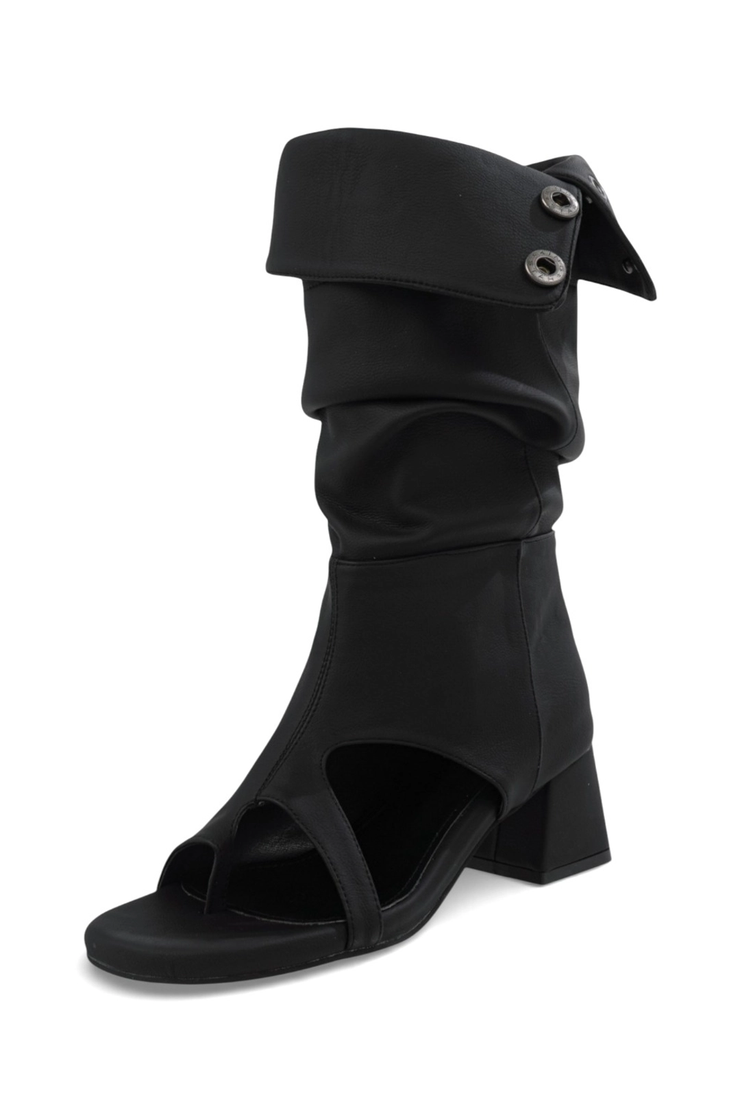 시너진 SQUARE OPEN FOLDED BOOTS BLACK 상품 이미지 1