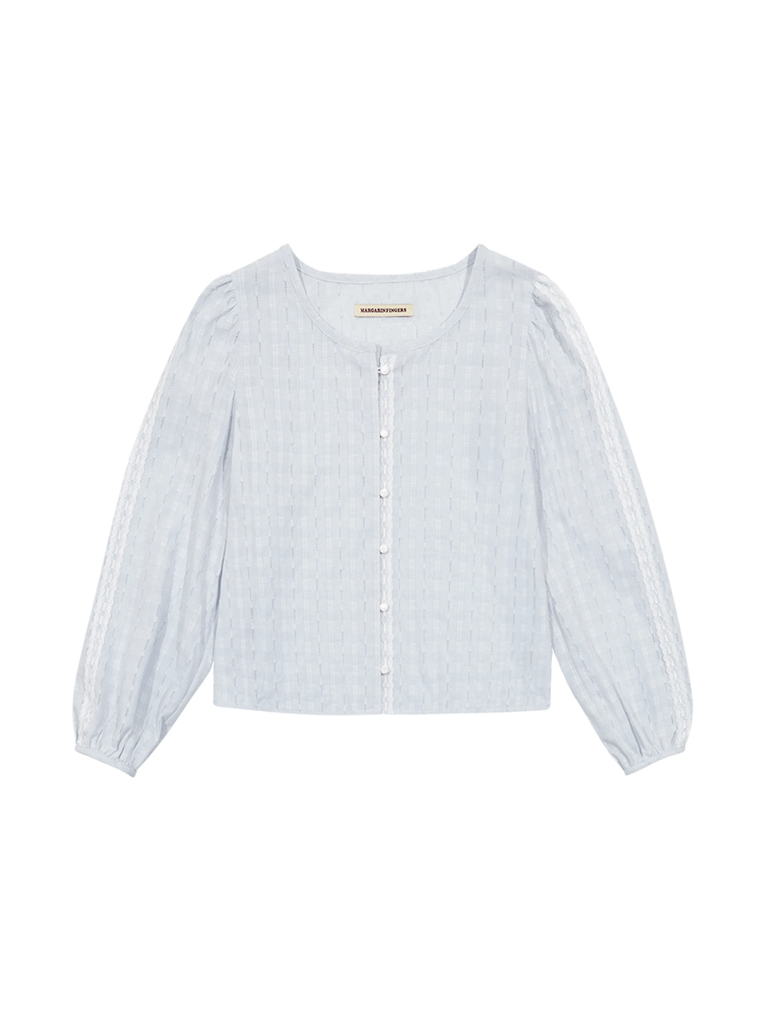 마가린핑거스 LACE LINE BLOUSE (LIGHT BLUE) 상품 이미지 1