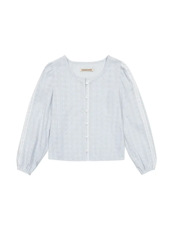 LACE LINE BLOUSE (LIGHT BLUE)