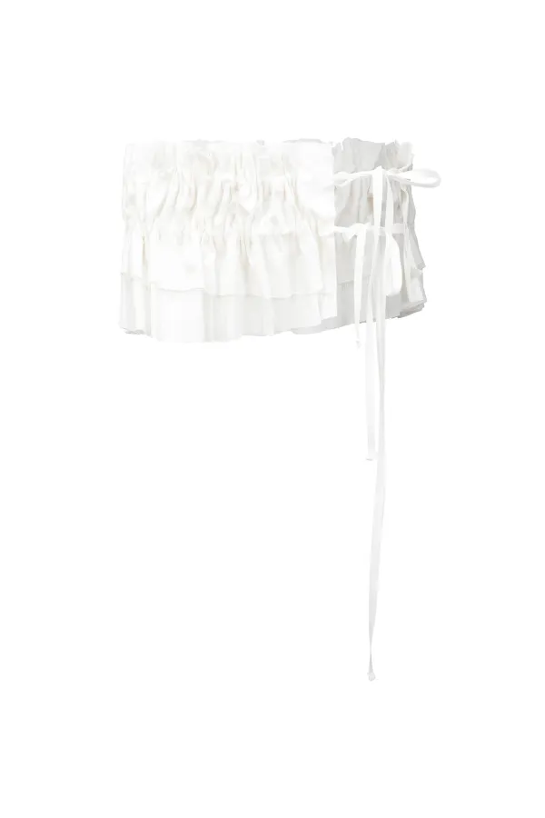SHIRRING LAYERED BELT IVORY