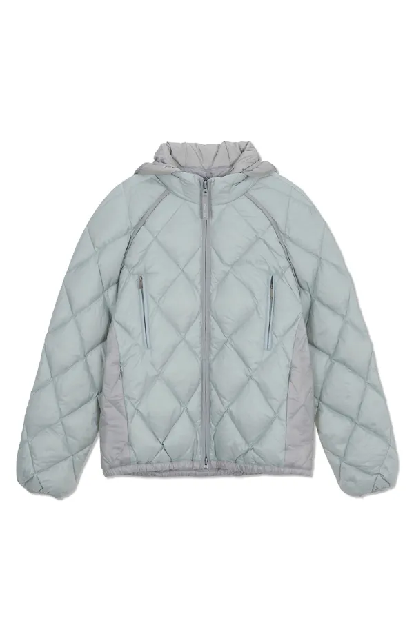 QUILTING HOODY LIGHTWEIGHT JUMPER (DOWN BLENDED) IN MINT