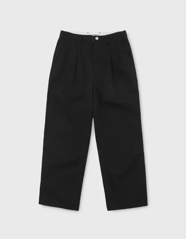 RAW CUT CHINO PANTS (W) / Black