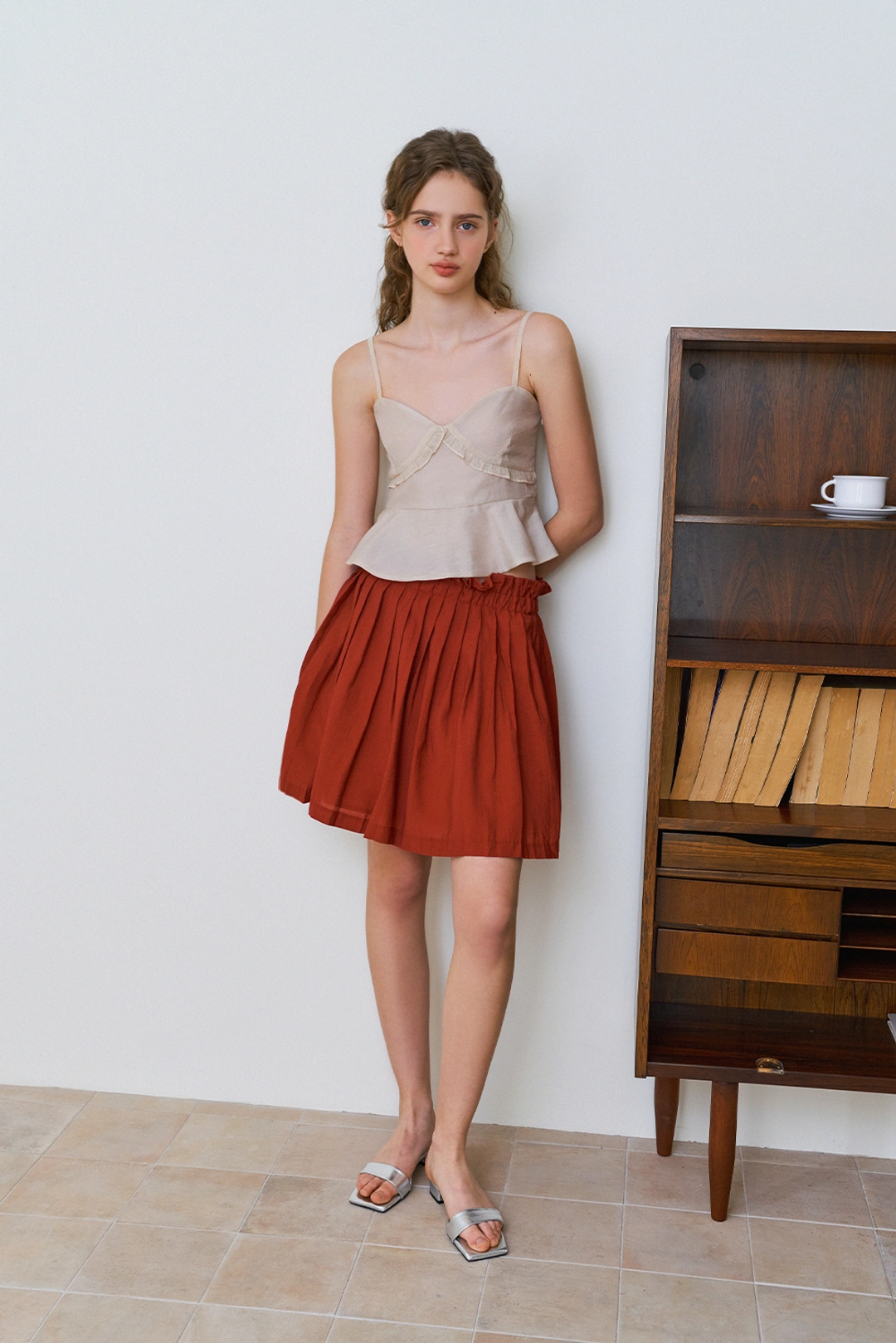 위드아웃썸머 Rose flare skirt_red 상품 이미지 2