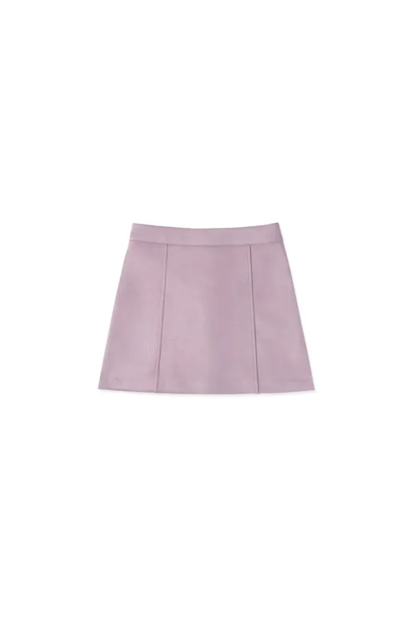Suede mini skirt_purple