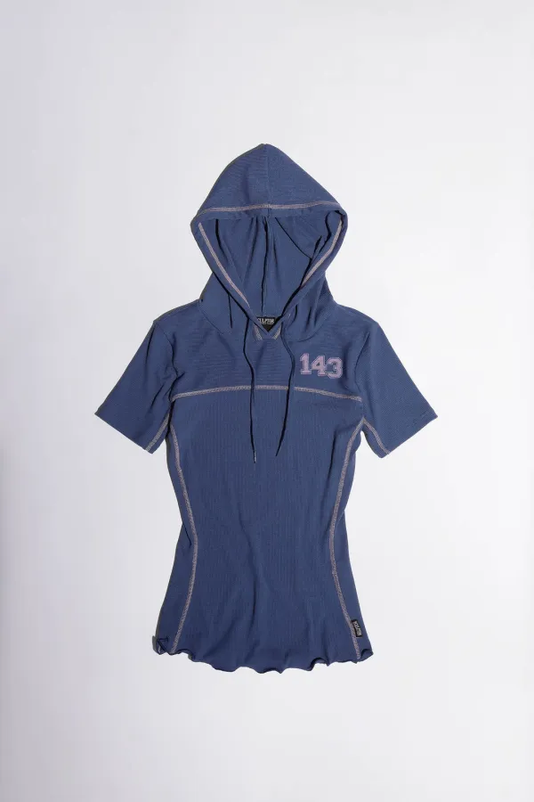 ILY Numbering Hoodie Tee Vintage Blue