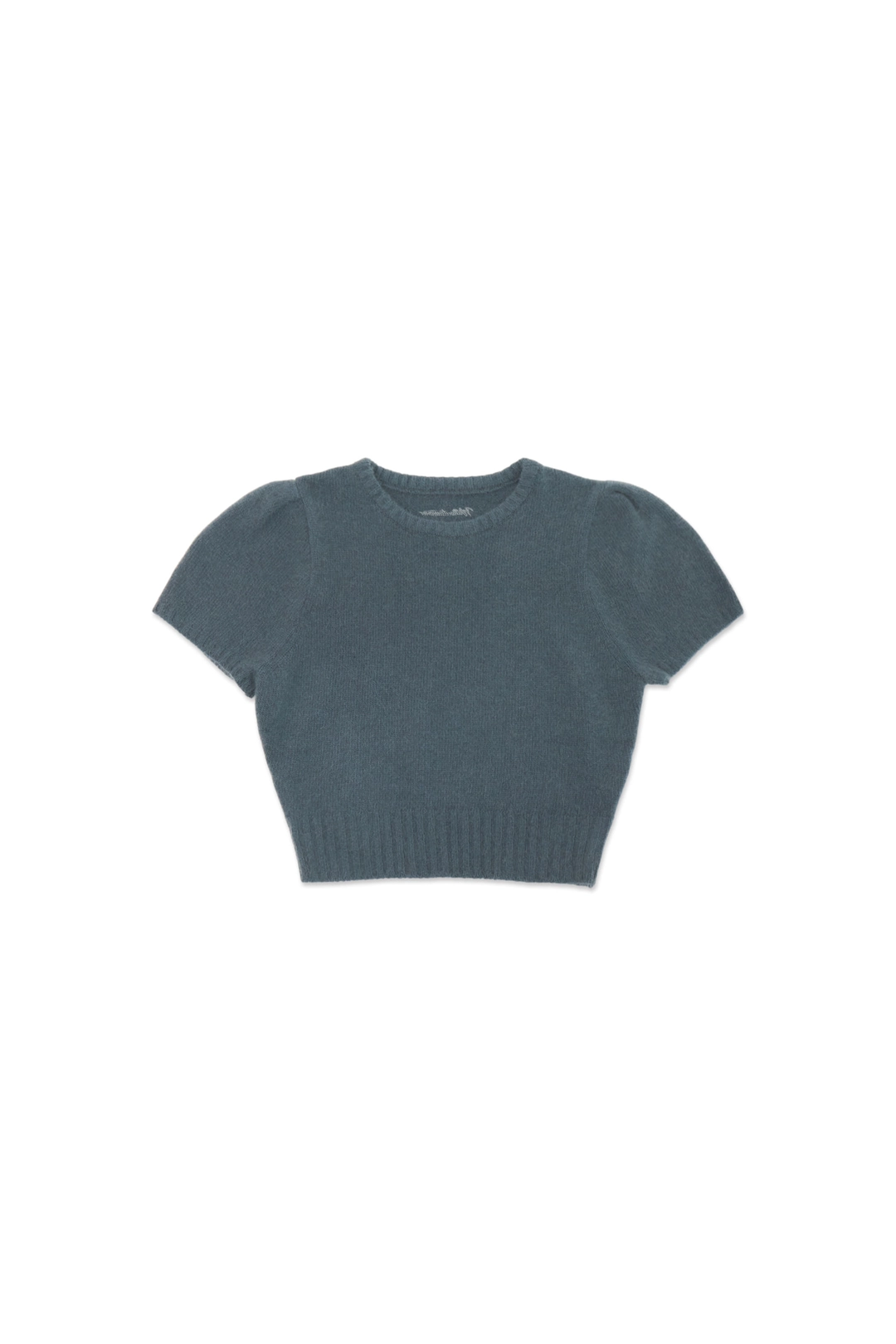 위드아웃썸머 Puff raccoon half knit_dusty blue 상품 이미지 1