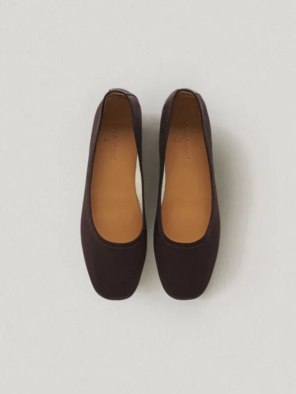 Sia Satin Flat Brown (Vibram Sole)