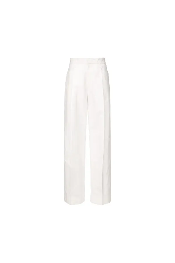 Diagonal Pocket Slacks, White