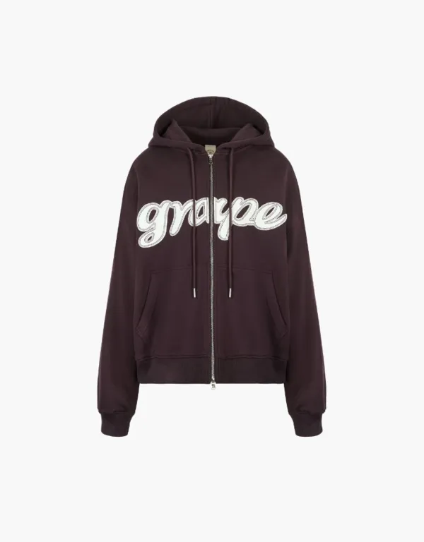 grape hood zip up - grape