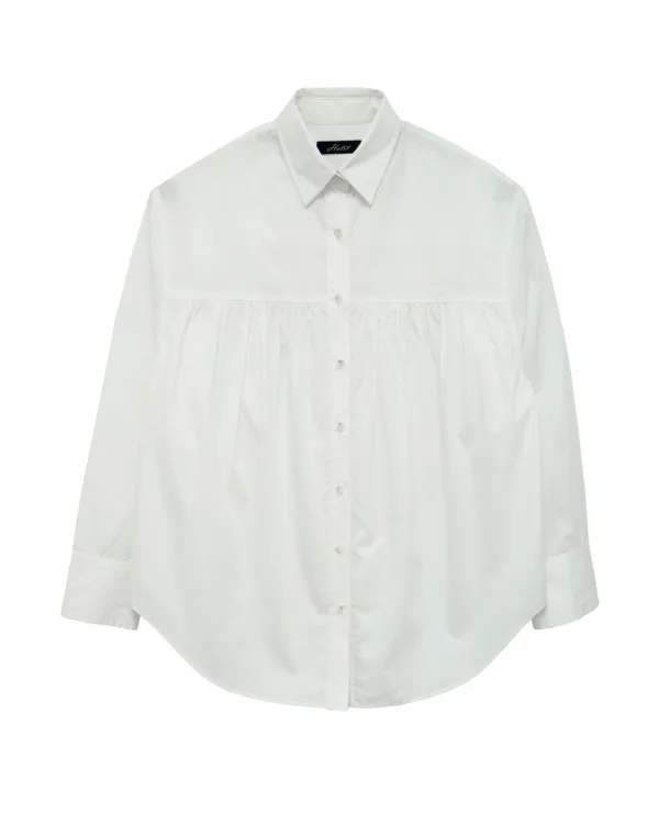 School Over Shirring Shirt (White)