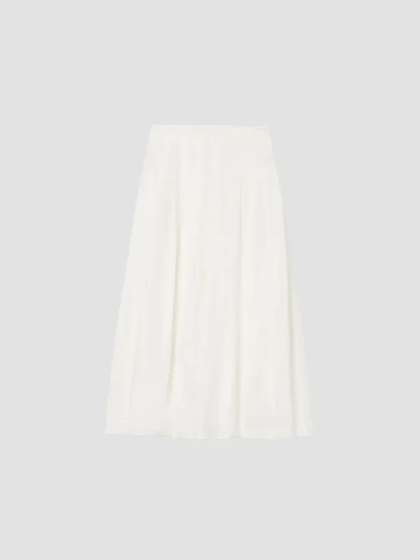 LE SATIN PLEATS SKIRT_IVORY_OE3C2MSK90IVY