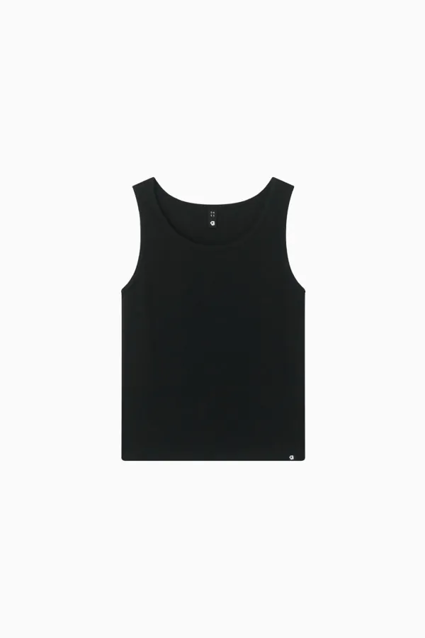BASIC U-NECK SLEEVELESS, BLACK