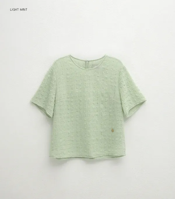 (BL-4221)CRINKLE SEE-THROUGH BLOUSE S