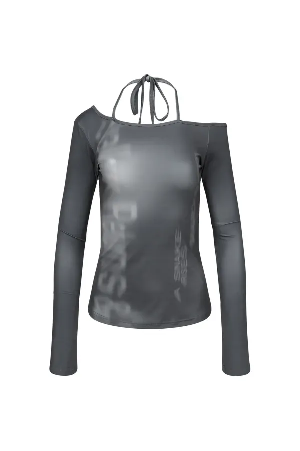 HALTER SLIM FIT LONG SLEEVE CHARCOAL