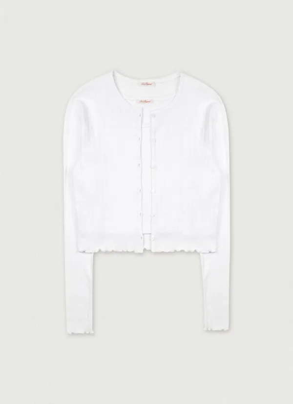 2nd/ Eyelet Frill Cardigan Set [white]