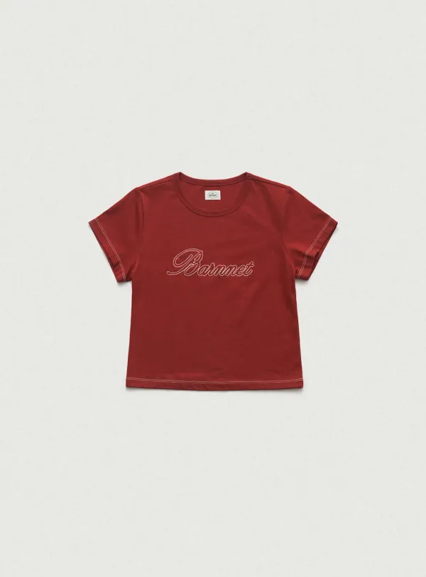 Diana Chain Stitch Logo T-Shirt_Red