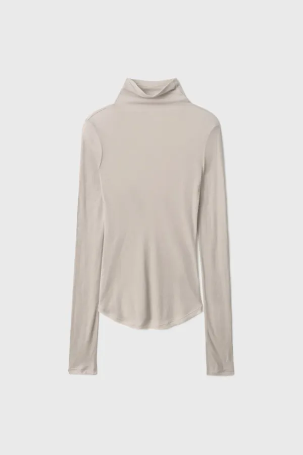 Wool Jersey Turtleneck (Light Beige)