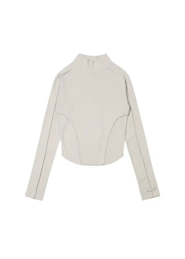 [2ND] HOOKED TURTLE NECK T, BEIGE