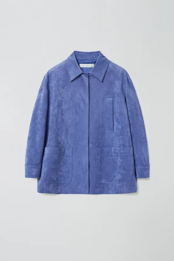 SUEDE SINGLE HALF JACKET_BLUE