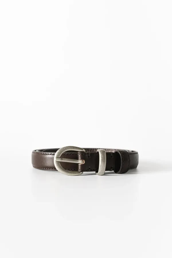 Classic Italian Leather Belt (Dark Brown)