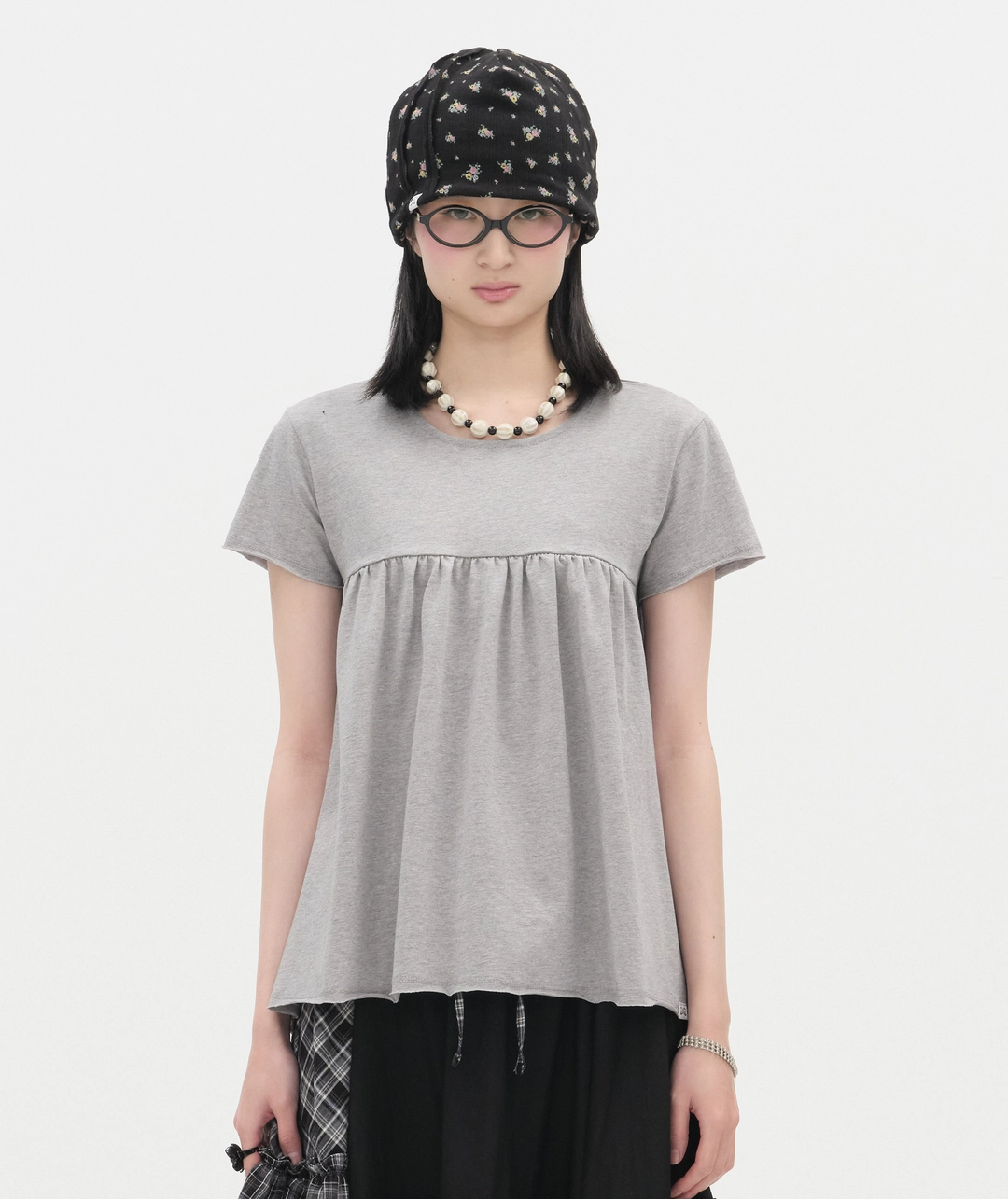 타입서비스 [3차] Gathered Shirring Top [Gray] 상품 이미지 2
