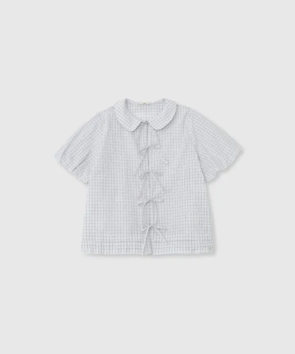 Ribbon half shirt (Gray)