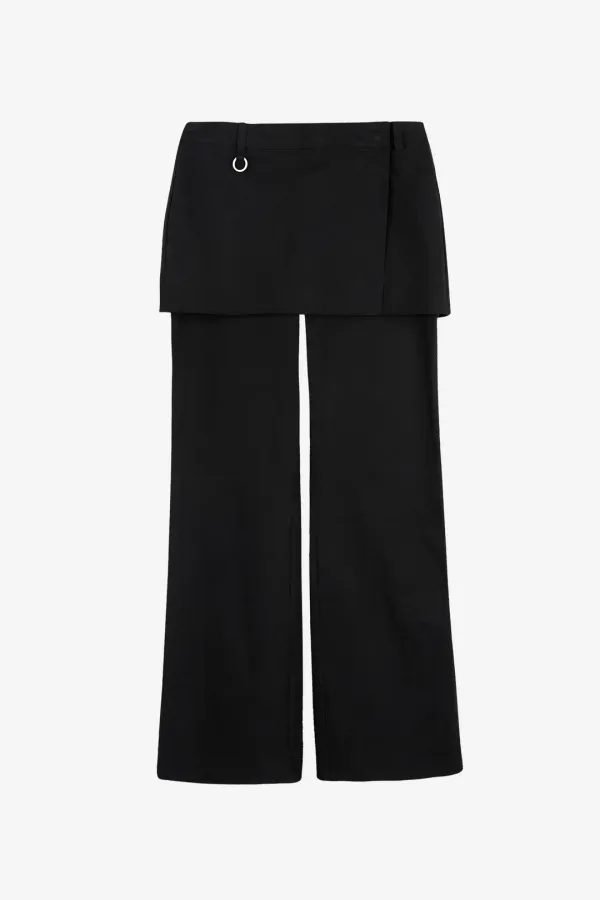 Incision Skirt Pants _ Black