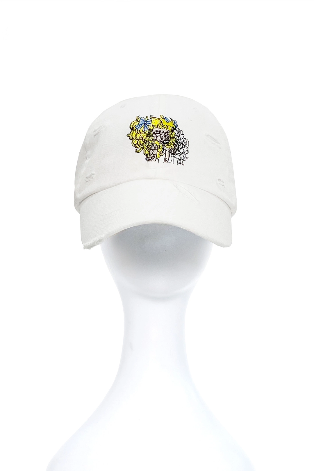 푸쉬버튼 SS25 WHITE CRYING GIRL EMBROIDERY BALLCAP 상품 이미지 1