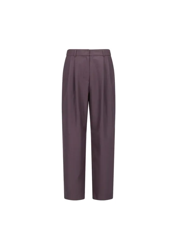 Wool tapered pants, Burgundy