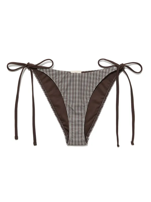 G GINGHAM BIKINI BOTTOM (BROWN)