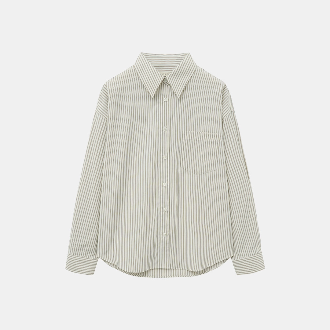 시야쥬 SITP5219 루즈 핏 모던 스트라이프 셔츠_Beige stripe 상품 이미지 3