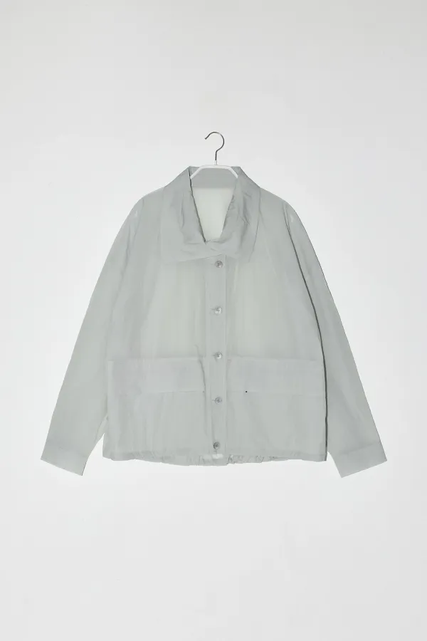 NYLON WIND BREAKER SHIRT JUMPER - GREY