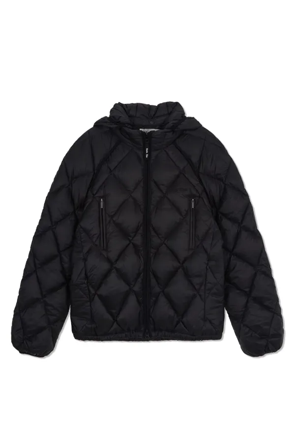 QUILTING HOODY LIGHTWEIGHT JUMPER (DOWN BLENDED) IN BLACK