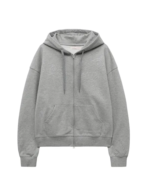 ROSE HOODIE ZIP-UP (MELANGE)