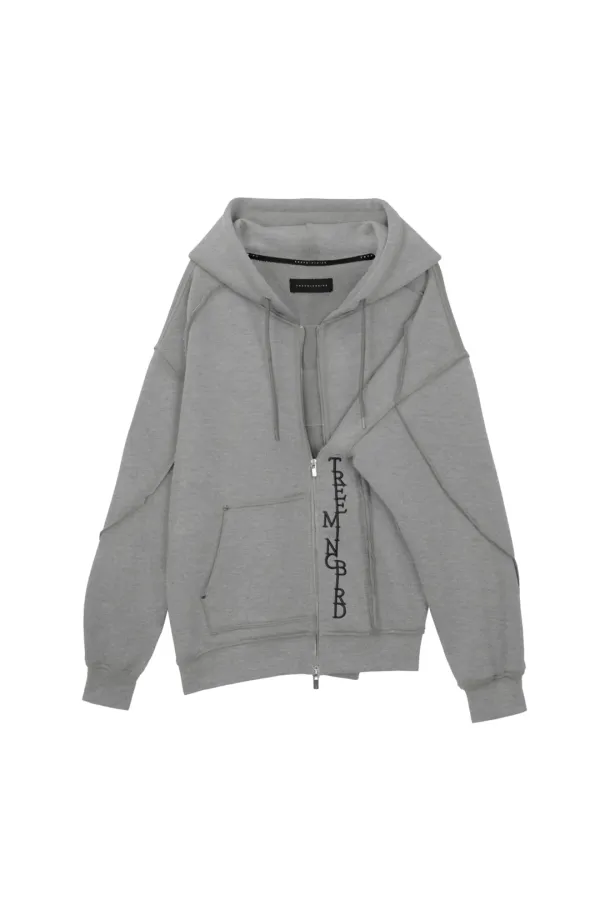 Zipper Finishing Sweat Hoodie Zip-up [ Melange Gray ]